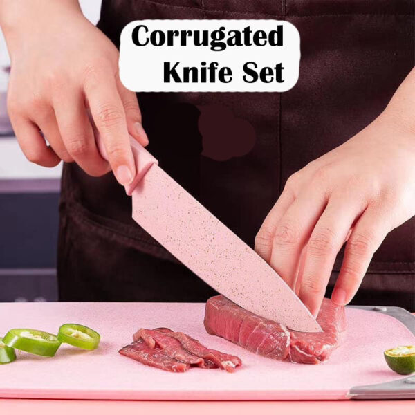 Kit de Conjunto Facas Coloridas Tesoura Descascador Cozinha Gourmet 6 Peças - Image 5