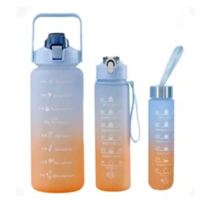 Kit 3 Garrafa De Água Squeeze Motivacional(Aleatorio)