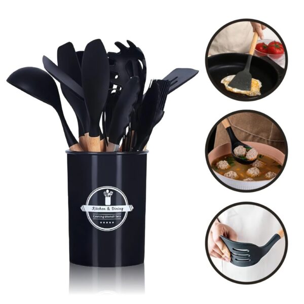 Jogo Kit C/12 Peças Utensílios De Cozinha Colheres - Image 2