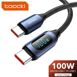 Toocki USB Tipo C Cabo de carregamento rápido USB c para c 2 metros