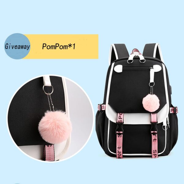 Mochila Escolar Kuromi - Alta Capacidade, Design Fofo e Versátil, 3 Peças - Image 40