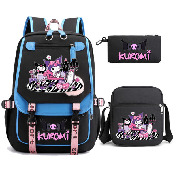 Mochila Escolar Kuromi - Alta Capacidade, Design Fofo e Versátil, 3 Peças - Image 7